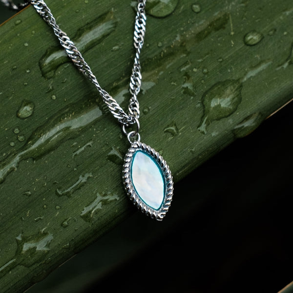 Visual Necklace (Turquoise Nacre/Silver)