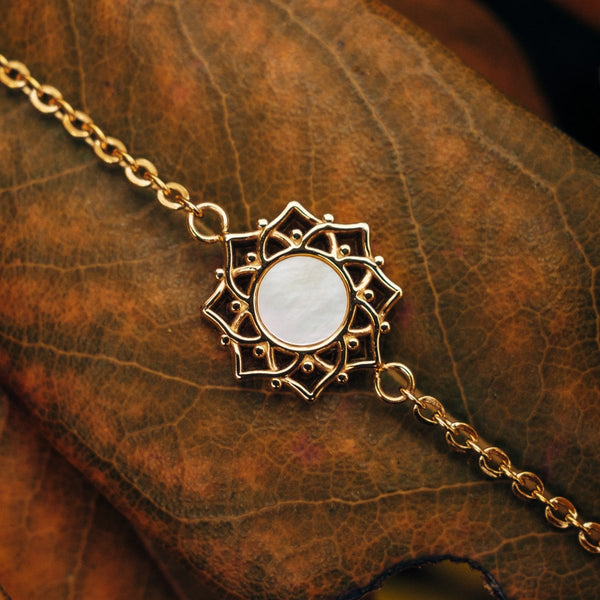 Composition Bracelet (White Mother-of-pearl/Gold)