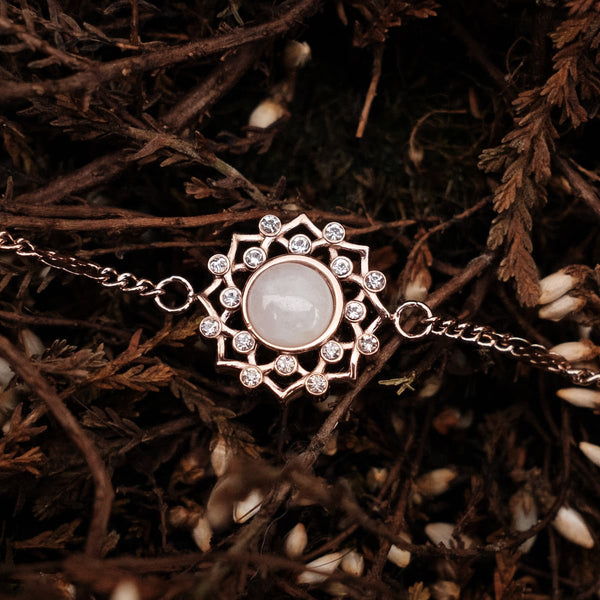 Composition Gem Bracelet (Moonstone/Rose Gold)