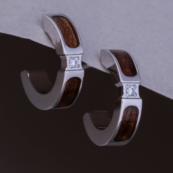 Pendientes Campania (nogal/plata) II