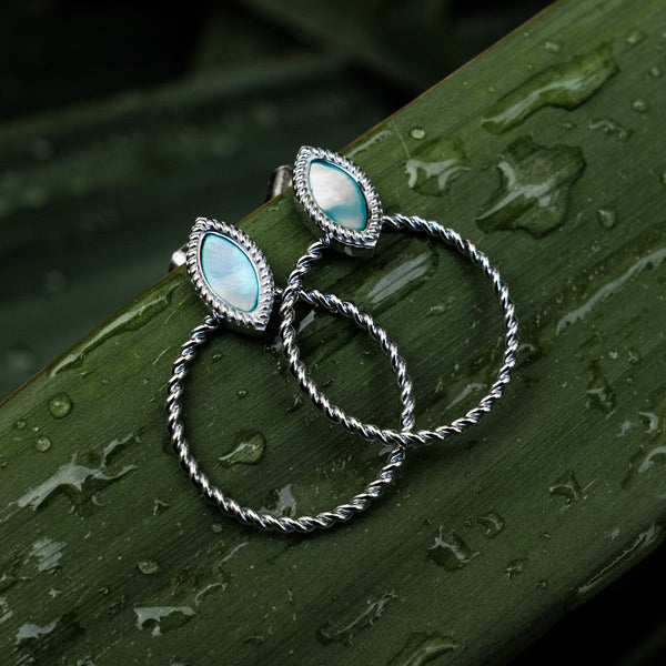Visual Earrings (Turquoise Nacre/Silver)