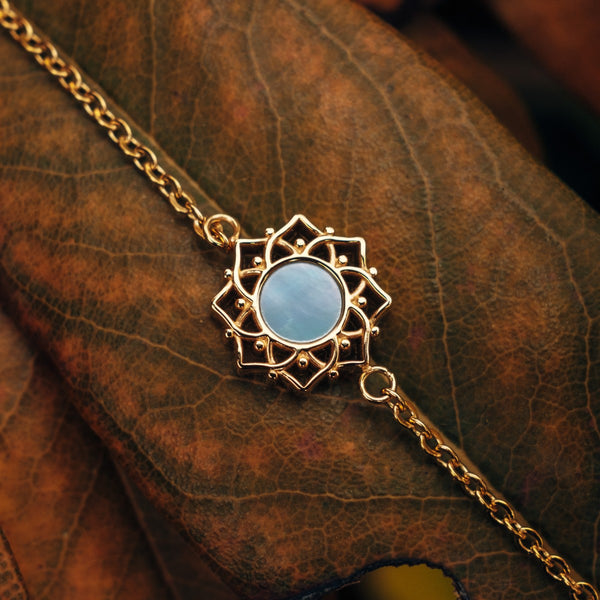 Composition Armband (Blauw Parelmoer/Goud)