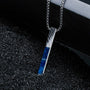 "Campania Necklace", a stylish necklace featuring sodalite and Damascus design, displayed with a chic and elegant aesthetic.