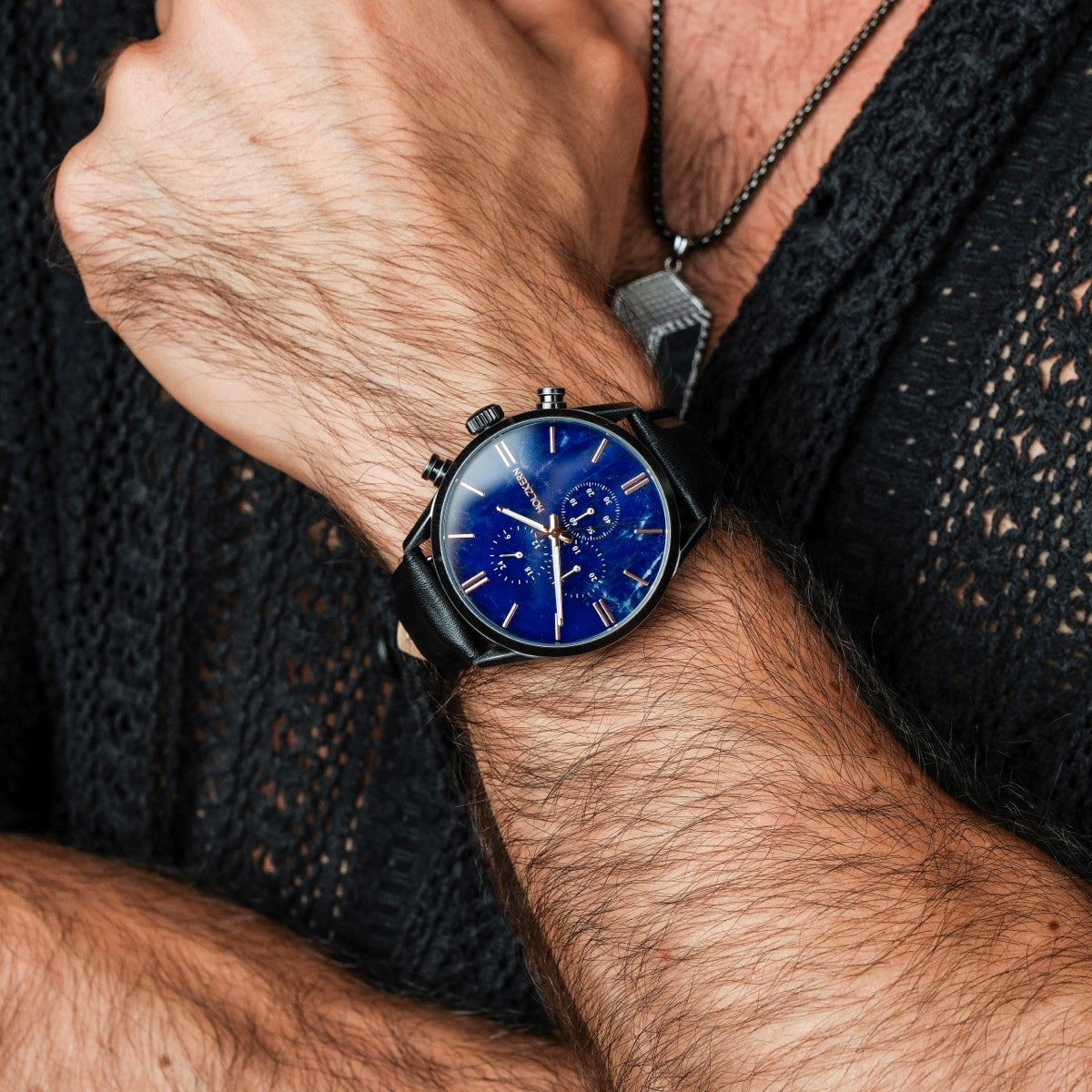 Offerdal 掛時計 ネイビー 約30cm Gifted (Sodalite/Black) – Holzkern