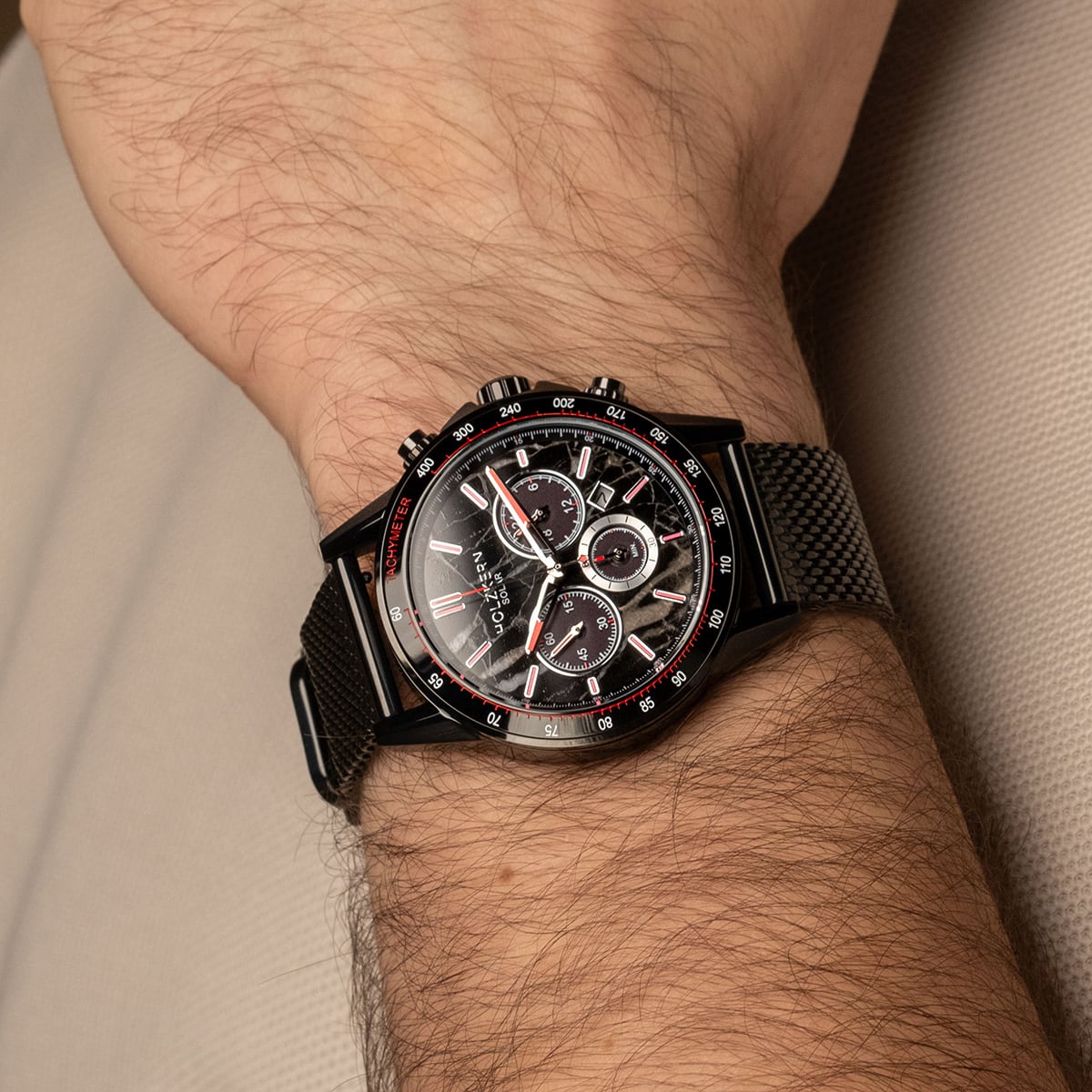 houten.vorm effect WEATHERING クランチブースター Comfort Crusher (Marble/Black) | Holzkern Wood Watches