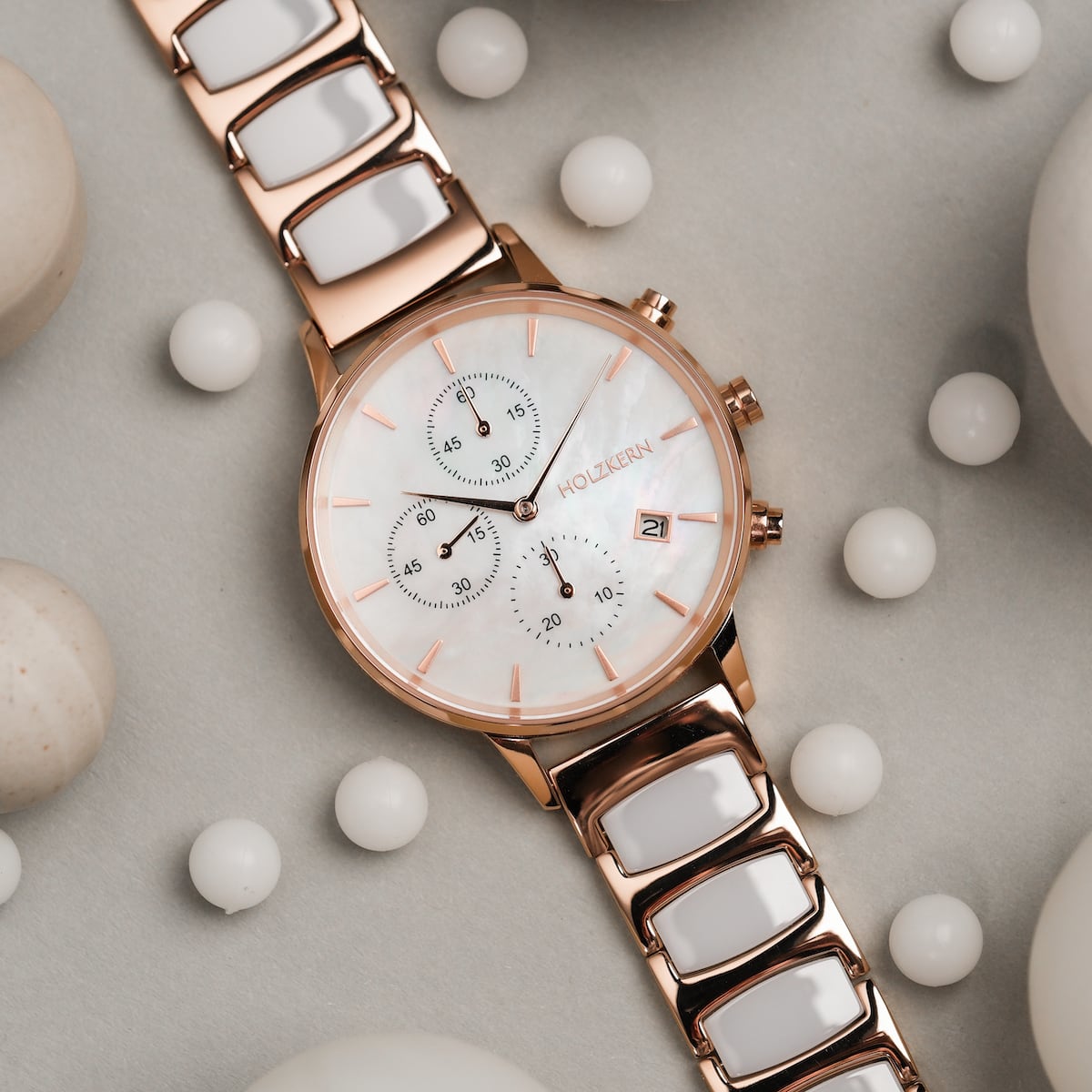 Shiny (Mother-of-pearl/Ceramic) | Holzkern Wood Watches