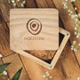 "Biżuteria Single- Box" drewniane pudełko biżuterii z wygrawerowanym logo i naturalnego wykończenia.