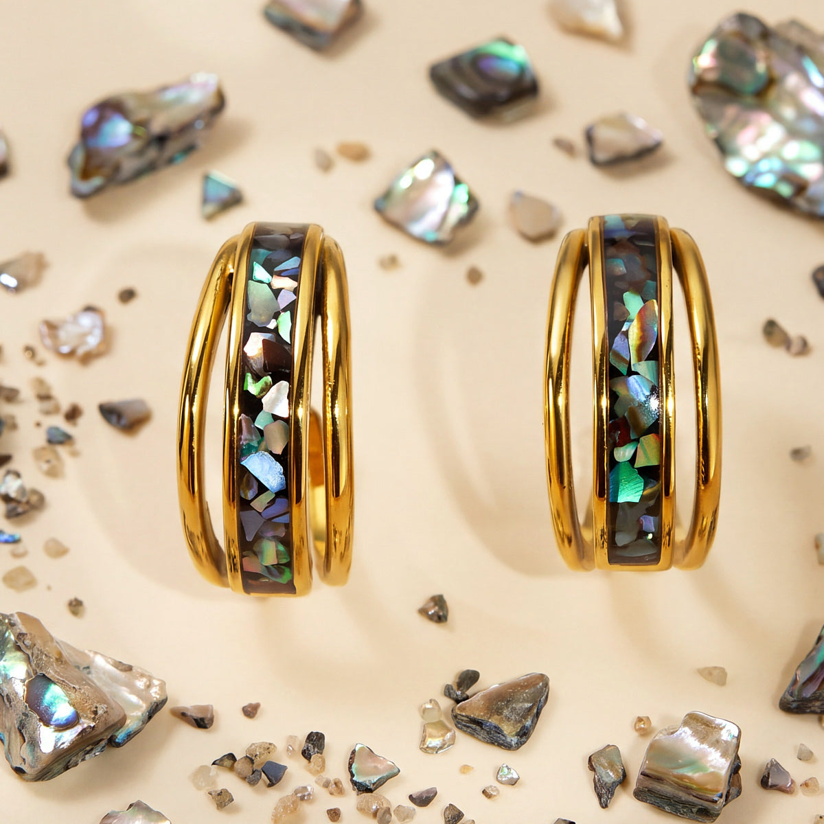 Homecoming Ohrringe (Abalone/Gold) 1