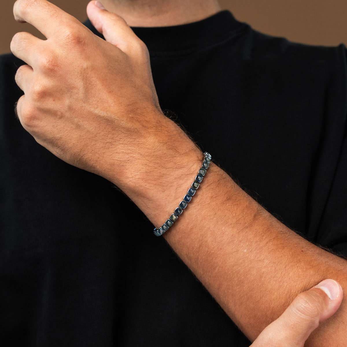 Peppered Armband (Labradorit/Silber)