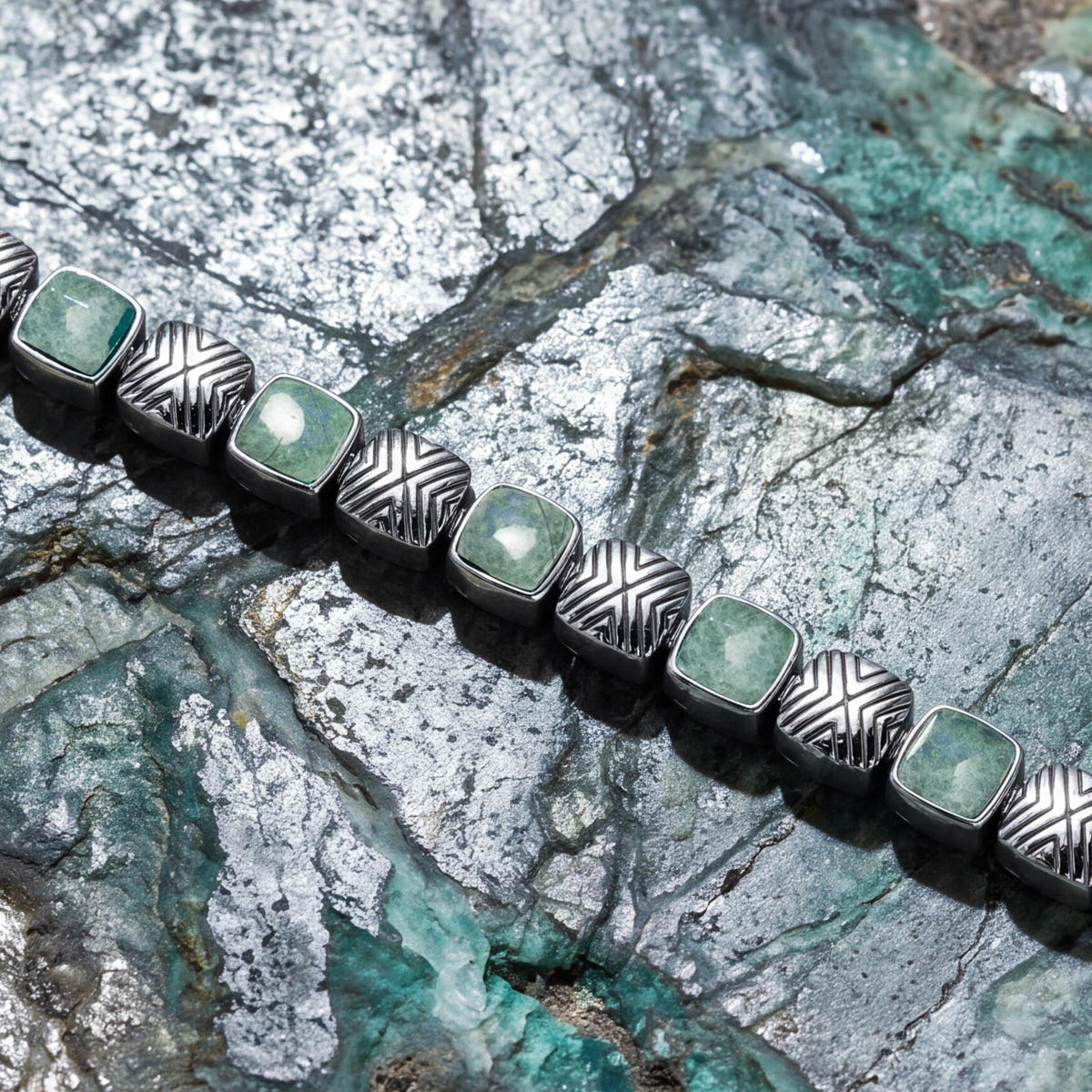 Peppered Armband (Aventurin/Silber)