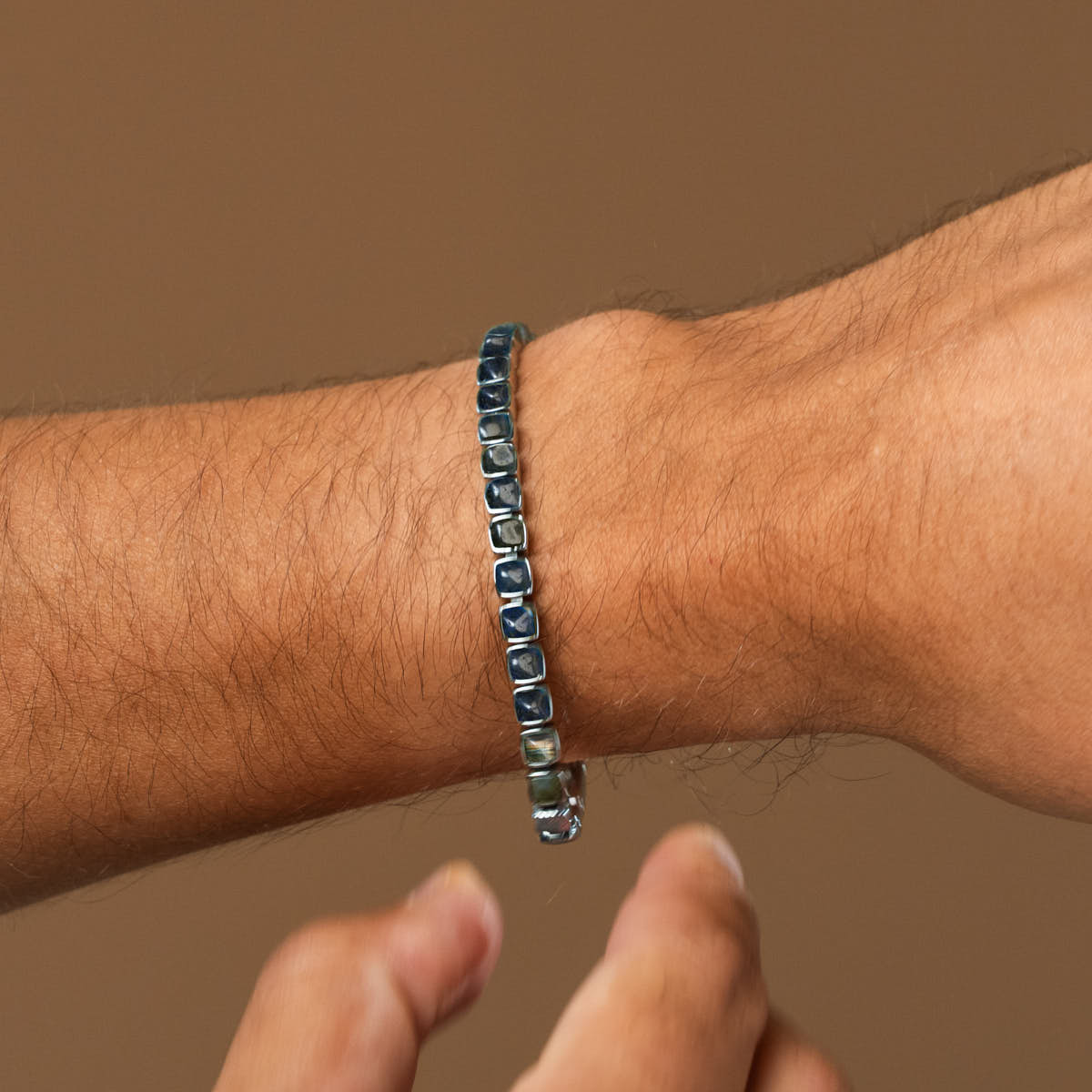 Peppered Armband (Labradorit/Silber)