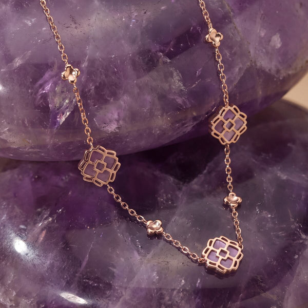 Midsommar Necklace (Amethyst/rose gold)
