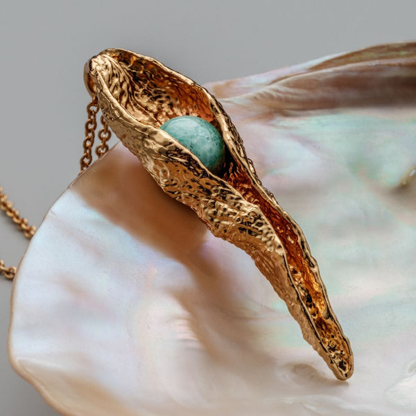 Chalice Necklace (Amazonite/Gold)
