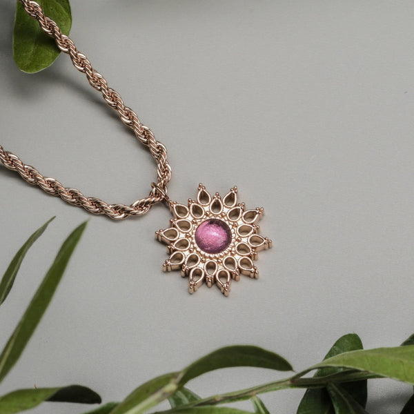 Collier Suncatcher (Améthyste/Or rose)