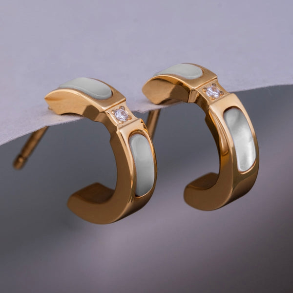 Campania Earrings (Mother-of-pearl/Gold)