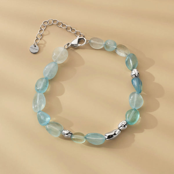 Fireworks Armband (Aquamarin/Silber)