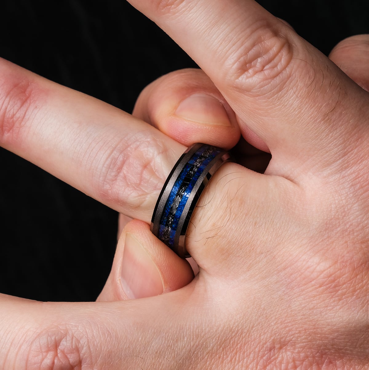 Anillo de sumo (meteorito/lapislázuli)