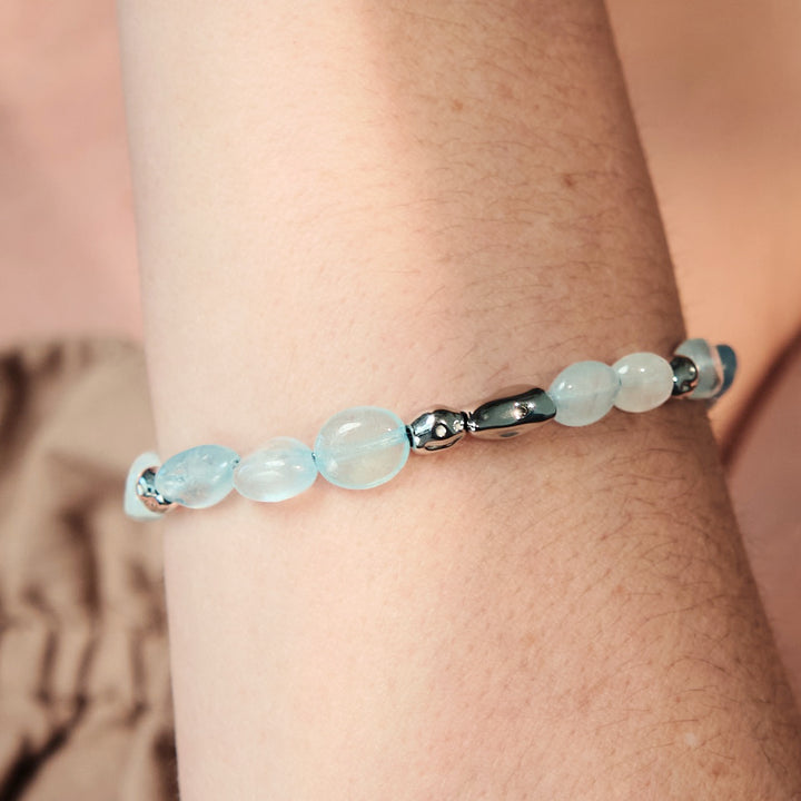 Fireworks Armband (Aquamarin/Silber)