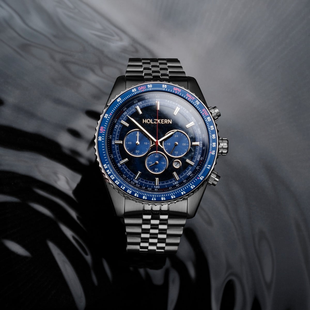 ギルバーン　フルレア&パーツ Openhorizon (Blue Marble/Silver) | Holzkern Wood Watches