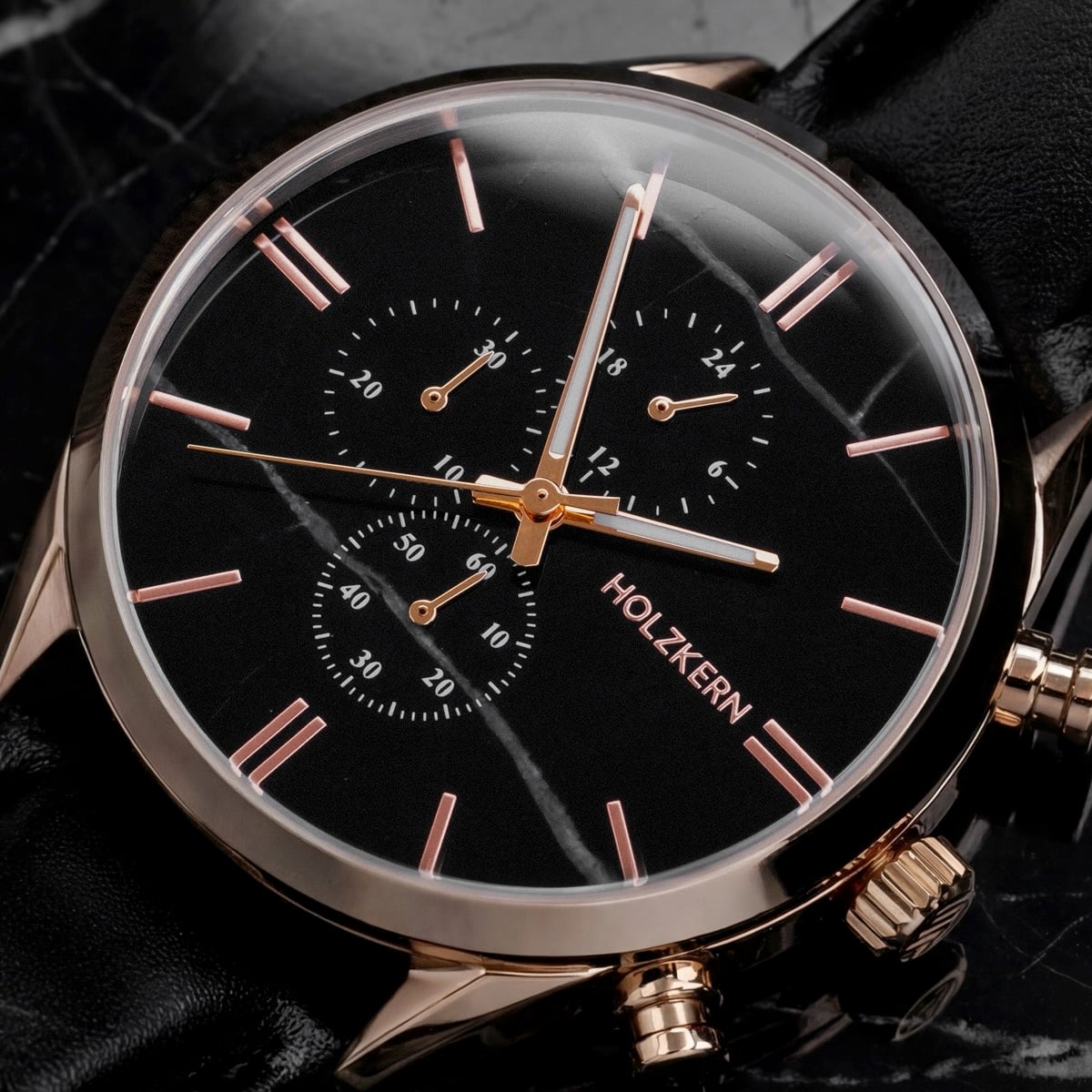 Relational (Marble/Rose Gold) | Holzkern Wood Watches