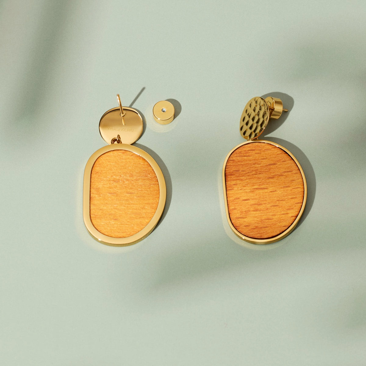 Sequoia Earrings (Walnut/Gold) I
