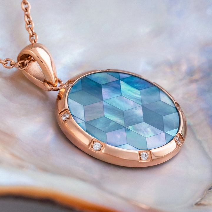 Soulgaze ketting (parelmoer/roségoud)