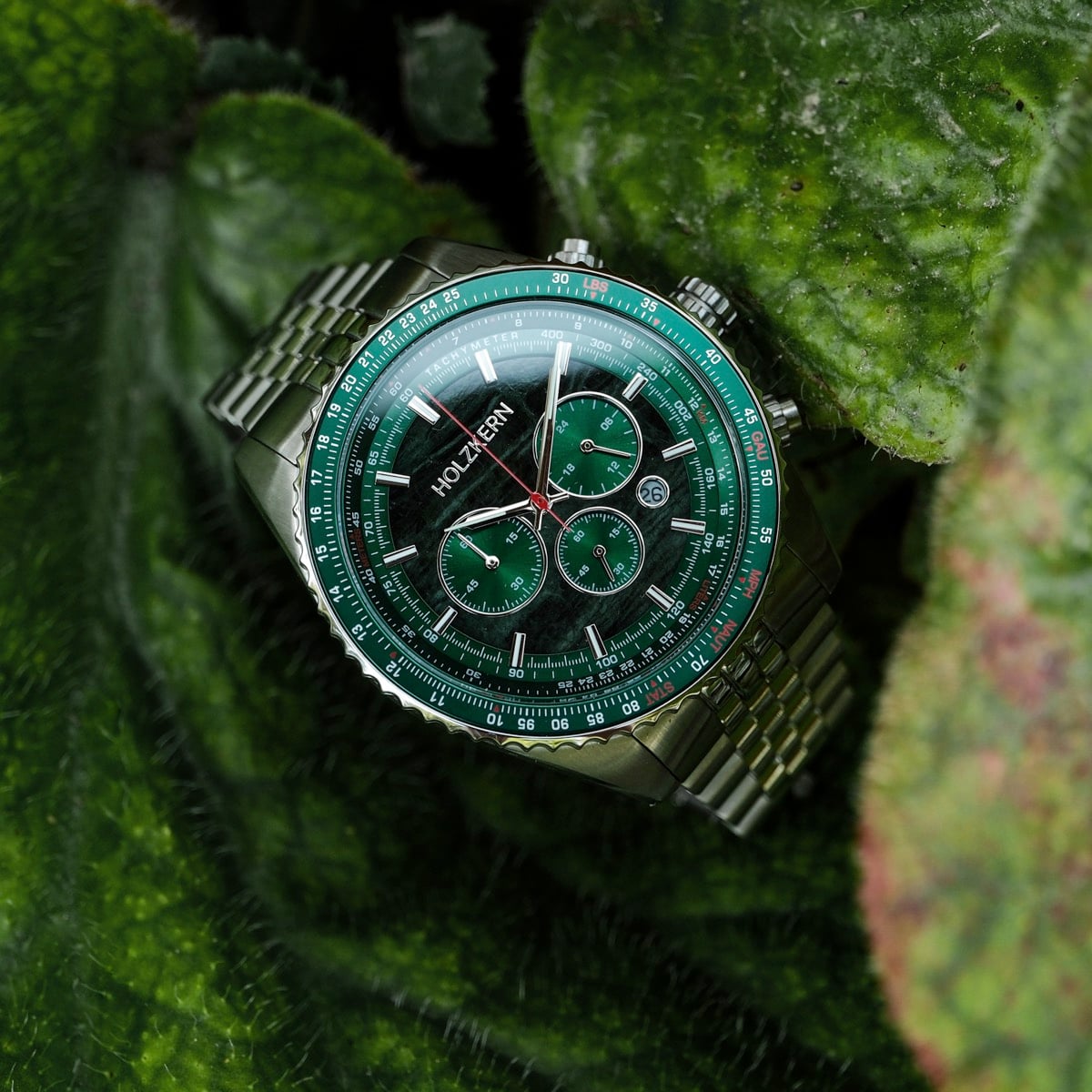 Openhorizon (Green Marble/Silver) | Holzkern Wood Watches