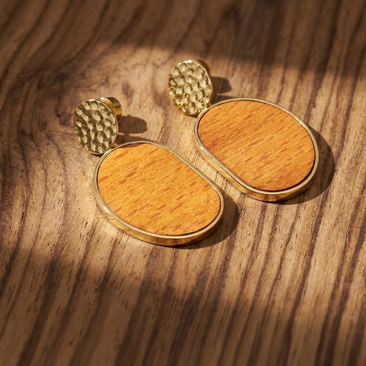 Sequoia Earrings (Walnut/Gold) I