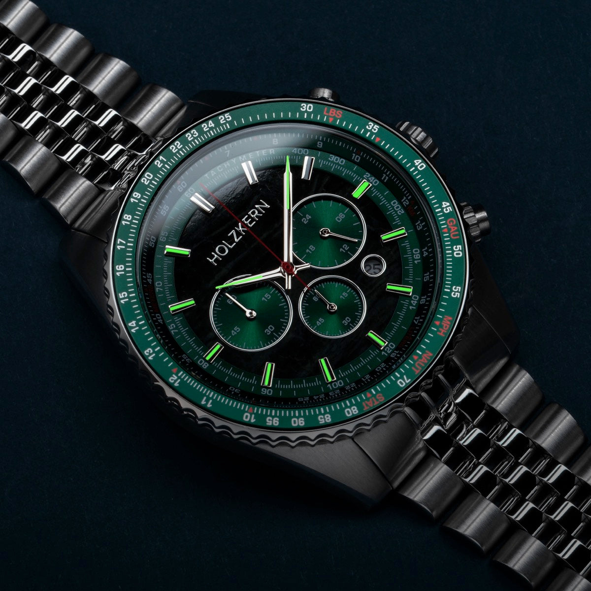 Openhorizon (Green Marble/Silver) | Holzkern Wood Watches