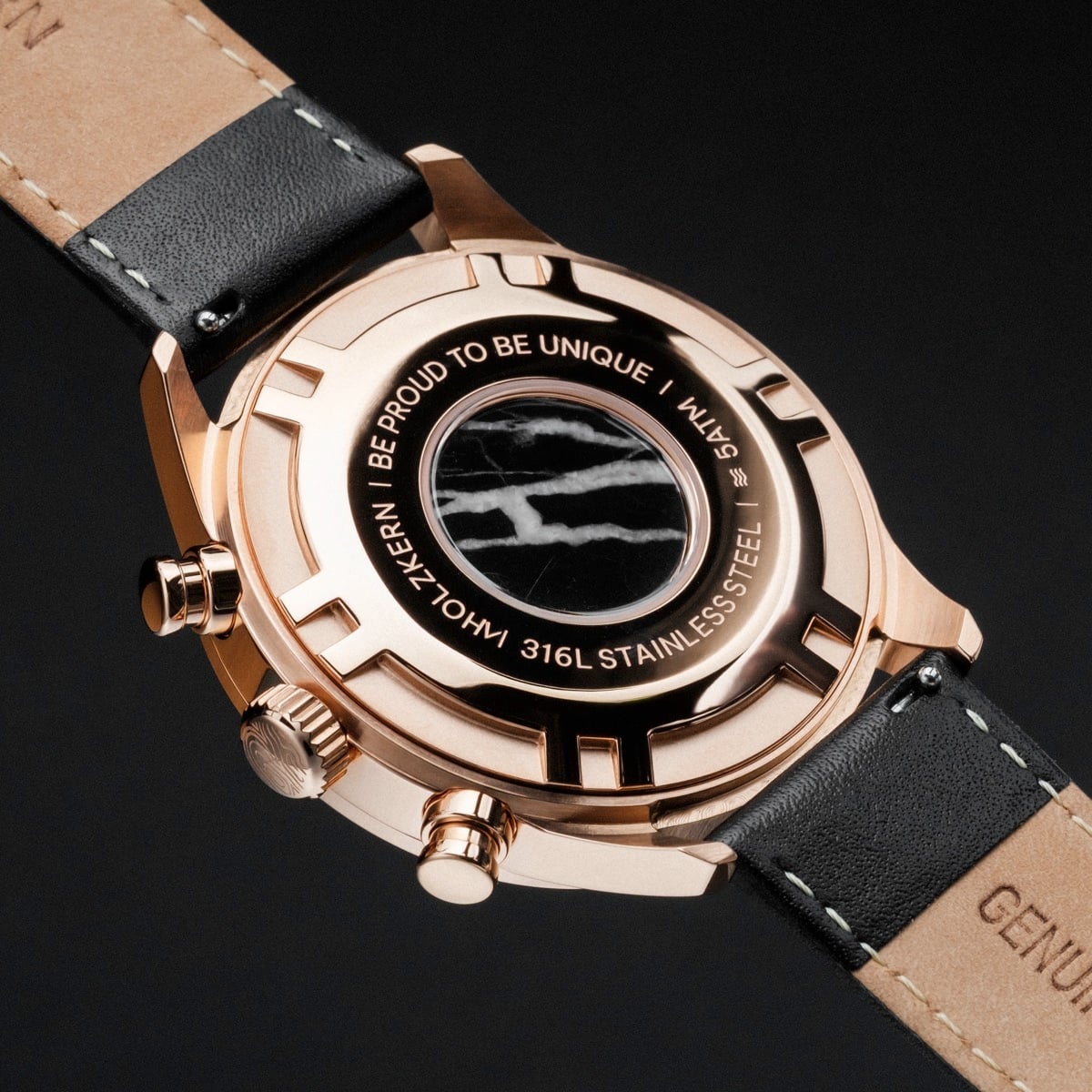 Relational (Marble/Rose Gold) | Holzkern Wood Watches