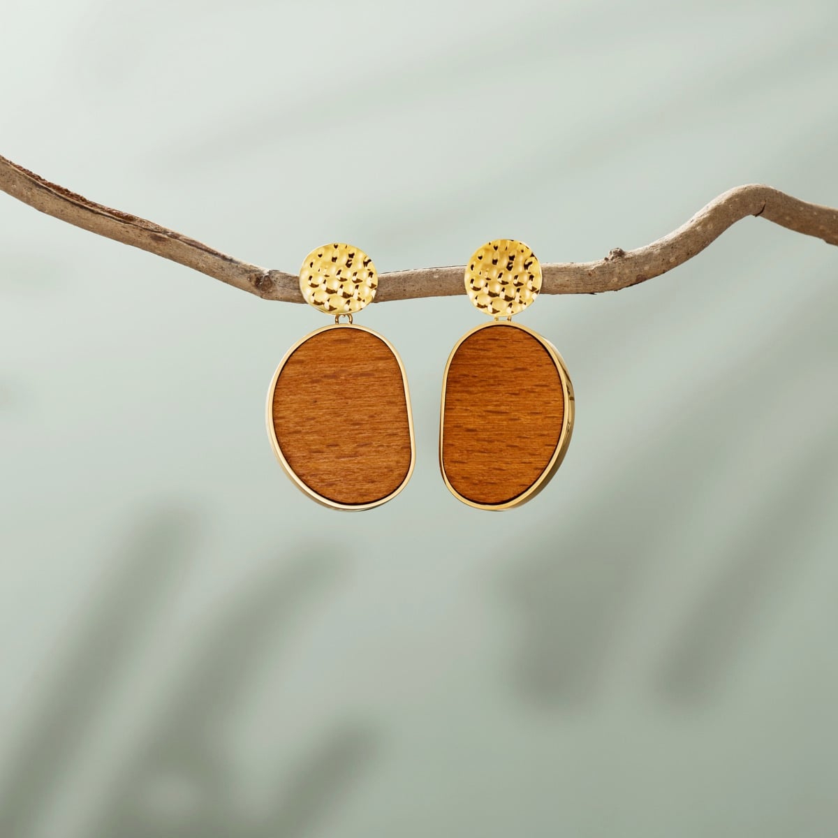 Sequoia Earrings (Walnut/Gold) I