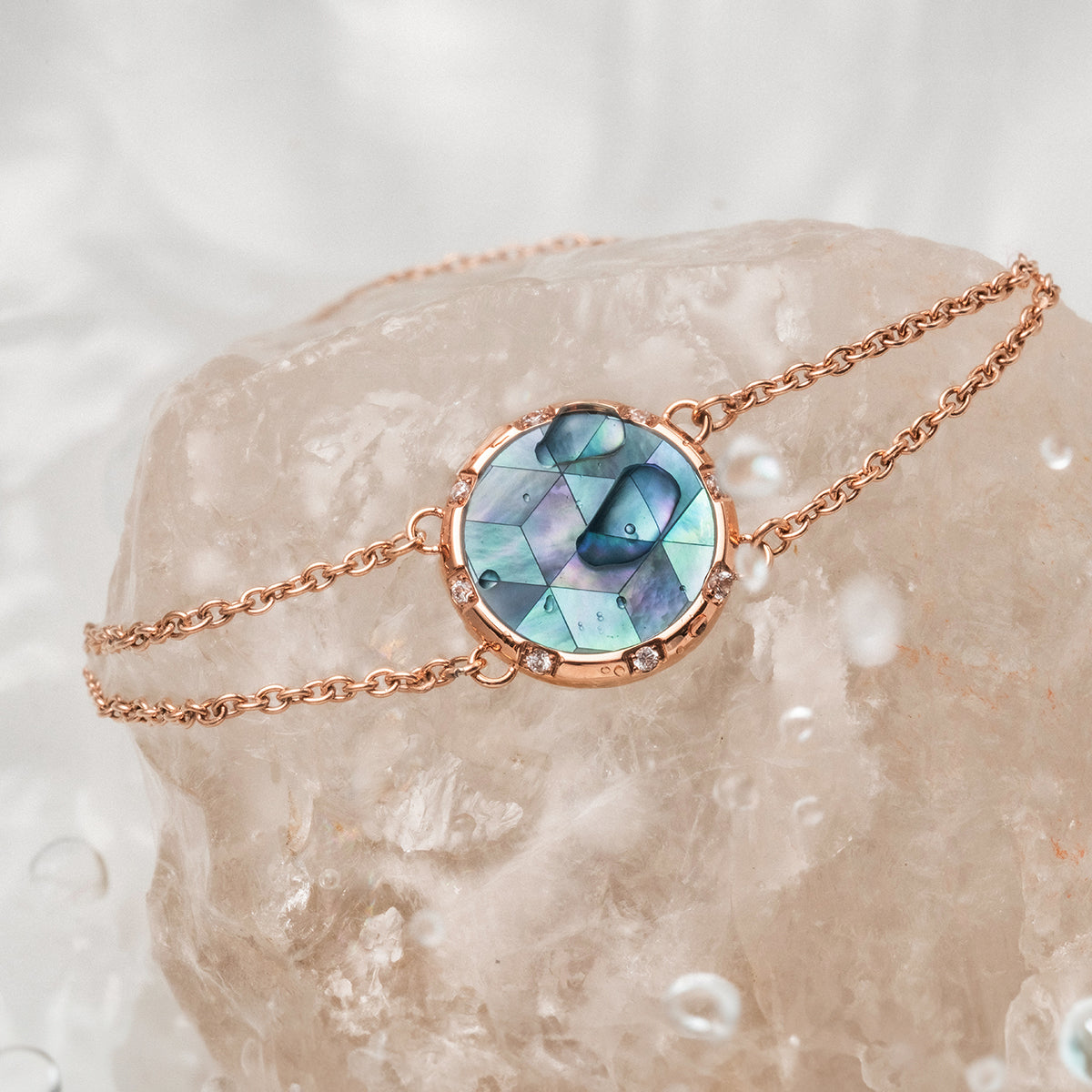 Bracelet Soulgaze (nacre/or rose)