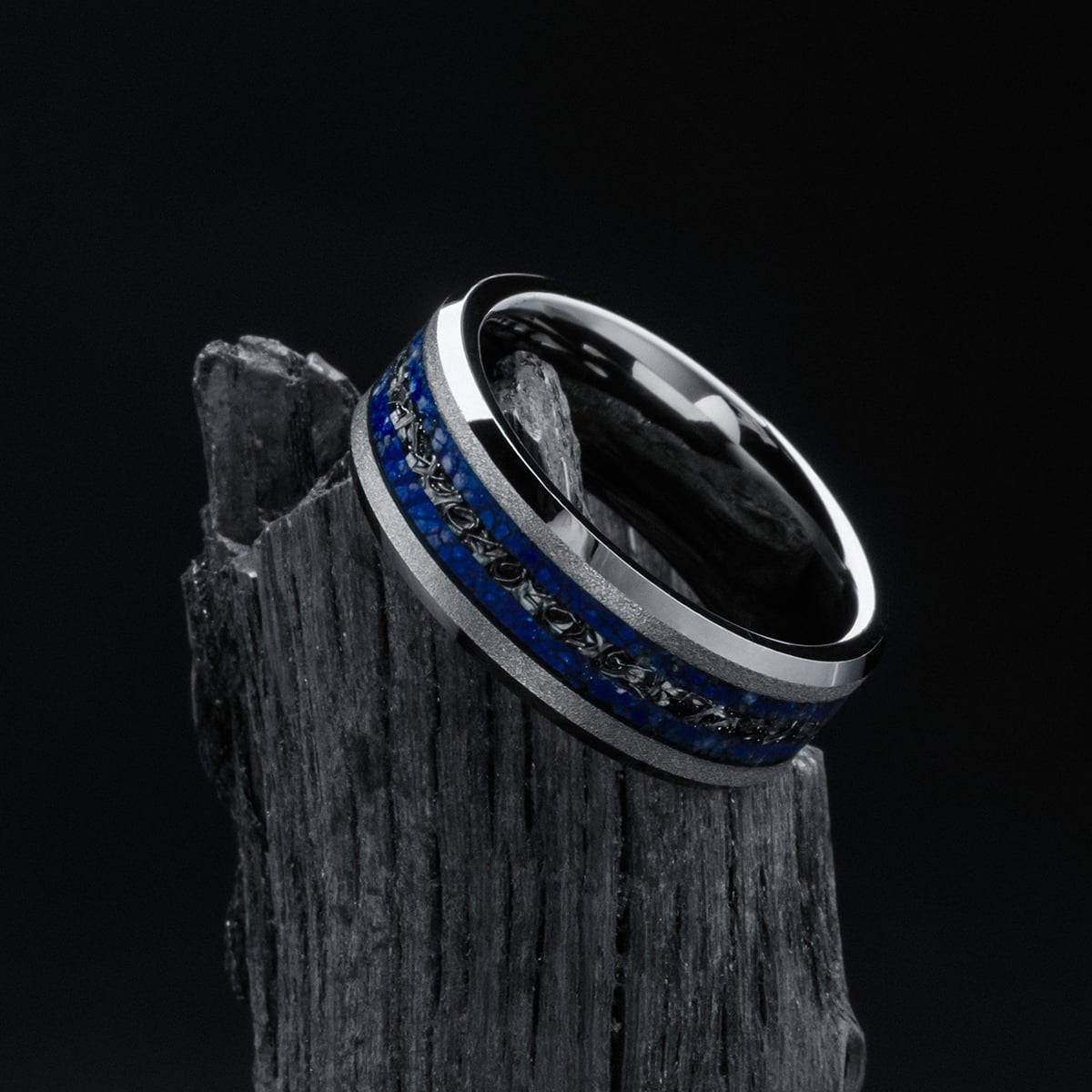 Anillo de sumo (meteorito/lapislázuli)