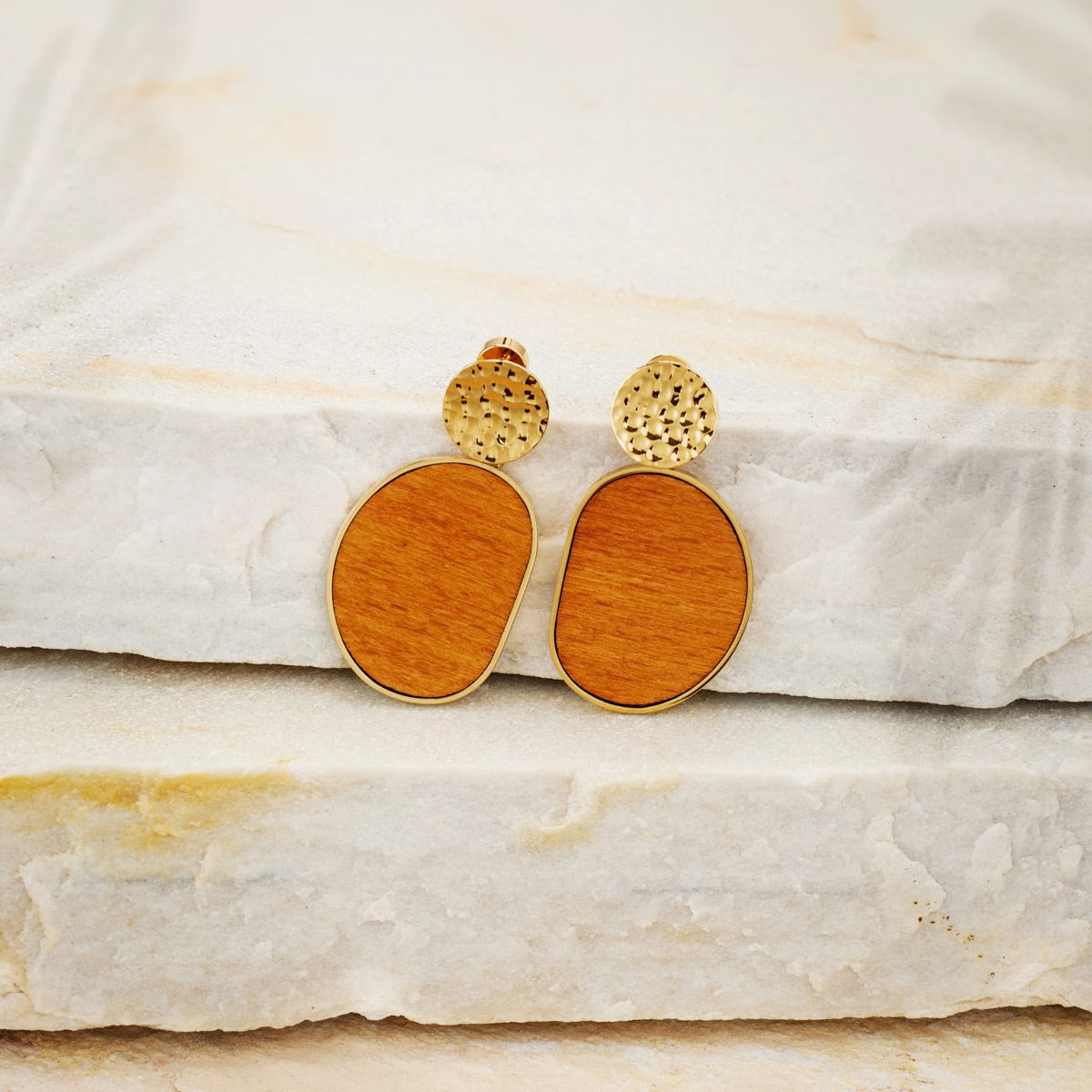 Sequoia Earrings (Walnut/Gold) I