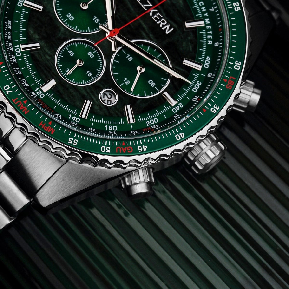 Openhorizon (Green Marble/Silver) | Holzkern Wood Watches